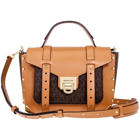 michael kors manhattan ladies medium two tone leather satchel bag|Michael Kors manhattan satchel.